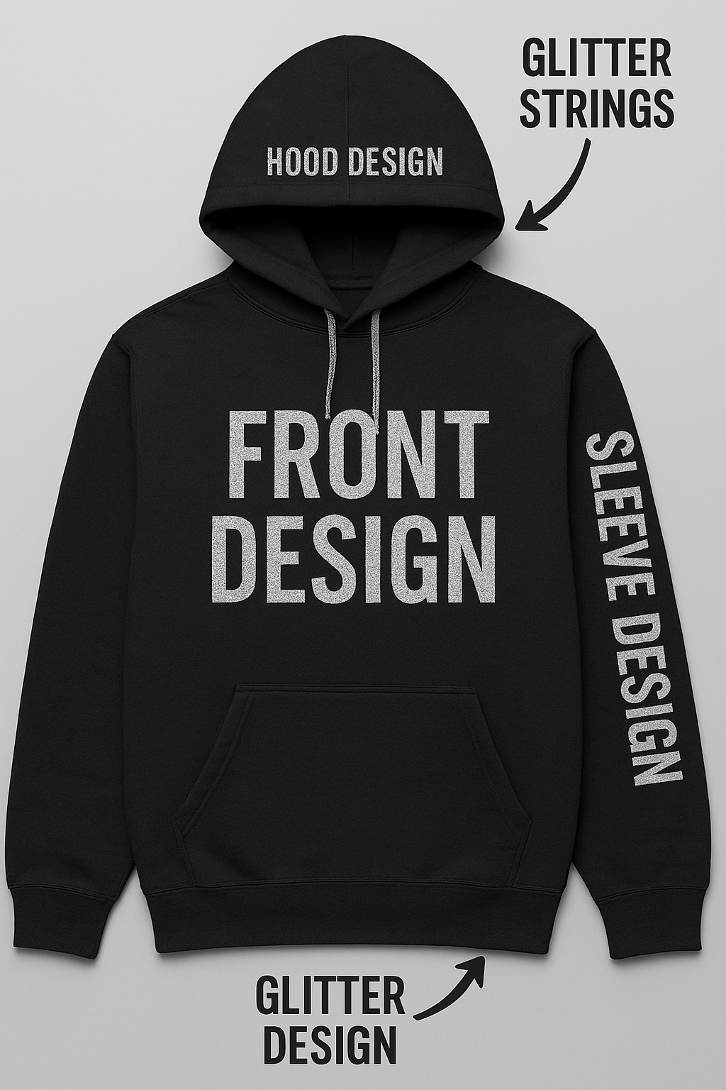 Custom Youth Glitter Hoodie – Choose Your Style | UBD