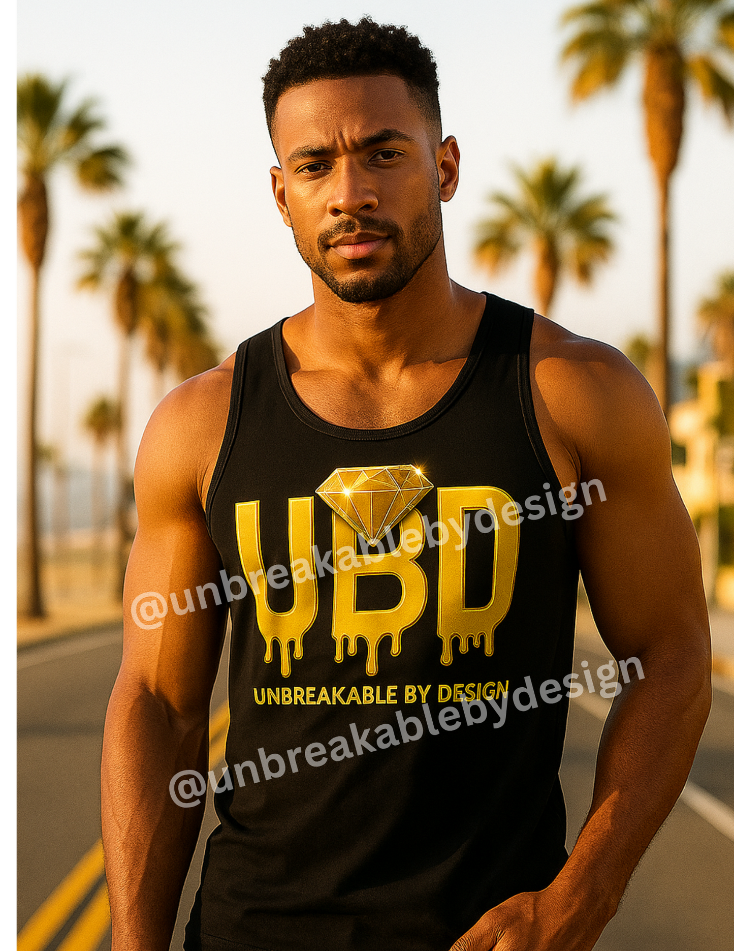UBD Signature Tank – Black Gold Drip Edition | Unbreakable By Design